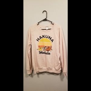 Disney Hakuna Matata Large Cream Color Sweatshirt